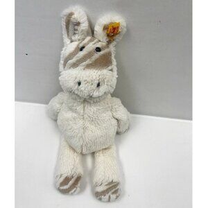 STEIFF Stripie Zebra 8 Inch Creme Plush Stuffed Animal Made In Germany 068874